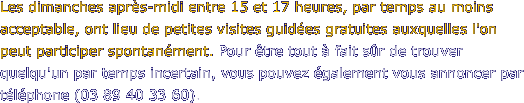 Les dimanches apr�s-midi entre 15